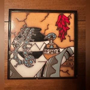 Vintage Earthtones Southwestern Decorative Tile made in 1990